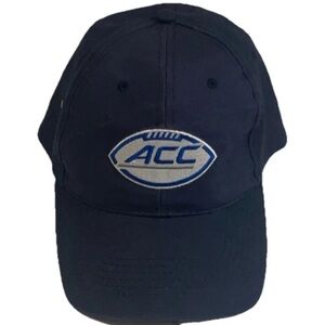 ACC Conference NCAA Football Logo Blue VelcroBack StrapBack Hat RARE